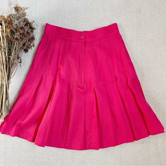 90s Compagnie Internationale Express Pleated Hot Pink Mini Skirt Deadstock NWT - Picture 5 of 6